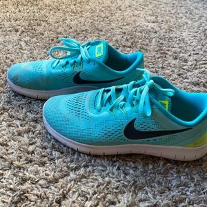 Neon blue nikes